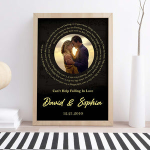 Can't Help Falling In Love, Sweet Music Couple Canvas Poster - Poster & Canvas - GoDuckee