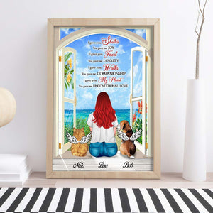 Pet Mom's Gift, Personalized Pet Memorial Canvas Print, Memorial Window, Gave You Shelter Gave Me Joy - Poster & Canvas - GoDuckee