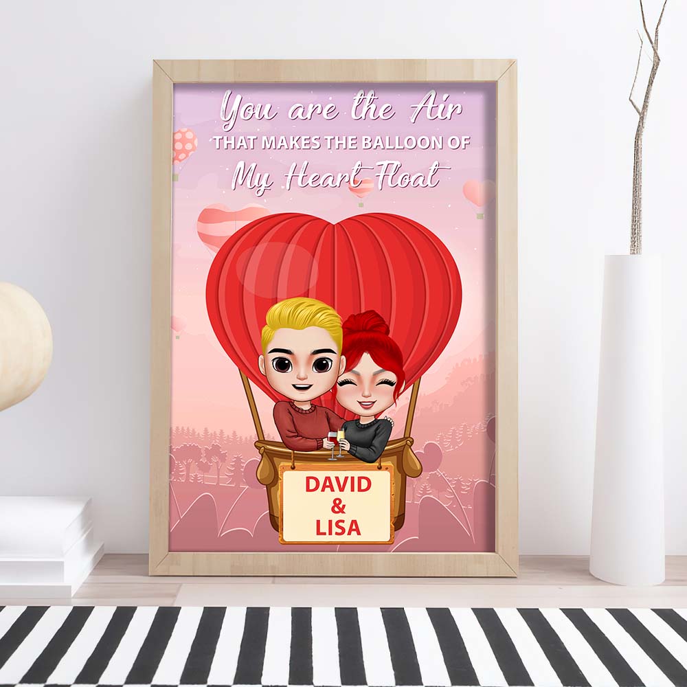 You Are The Air That Makes The Balloon Of My Heart Float, Personalized Balloon Couple Canvas Print - Poster & Canvas - GoDuckee
