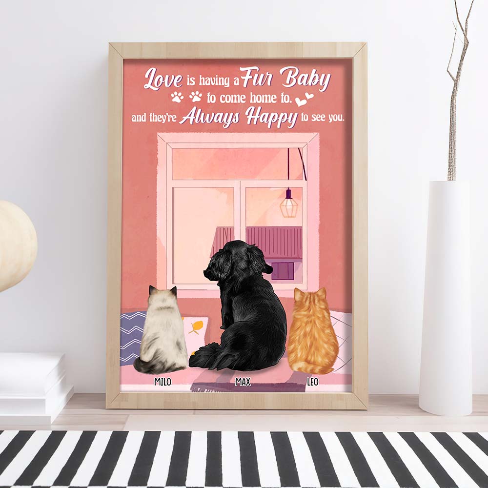 Love Is Having A Fur Baby, Dog Cat Lover Canvas Poster - Poster & Canvas - GoDuckee