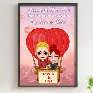 You Are The Air That Makes The Balloon Of My Heart Float, Personalized Balloon Couple Canvas Print - Poster & Canvas - GoDuckee