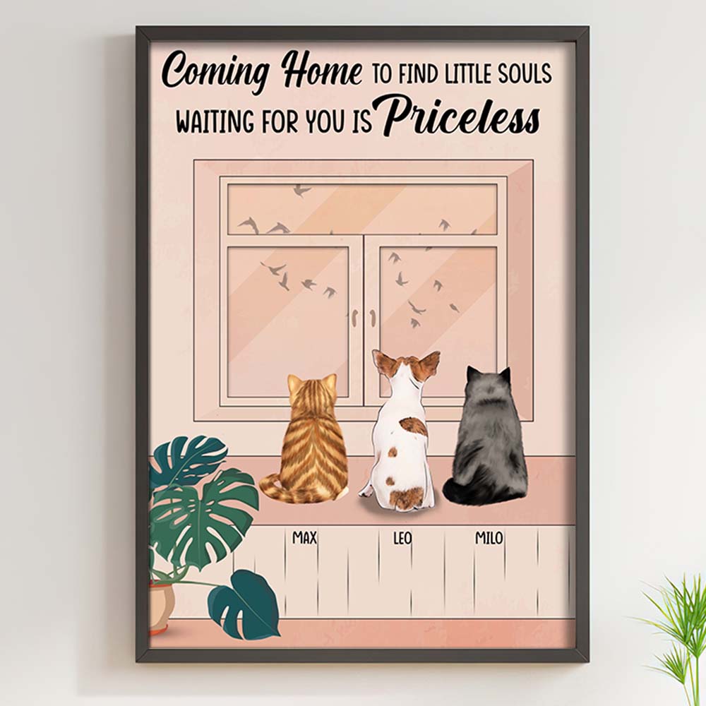 Coming Home To Find Little Soul Waiting For You Is Priceless, Dog Cat Lover Canvas Poster - Poster & Canvas - GoDuckee