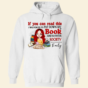 Book Girl If You Can Read This I Was Forced To Put Down My Book Personalized Shirts Gift For Book Lovers - Shirts - GoDuckee