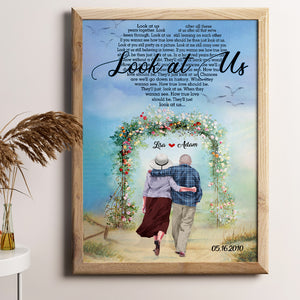 Look At Us Personalized Old Couple Canvas Print, Gift For Couple - Poster & Canvas - GoDuckee