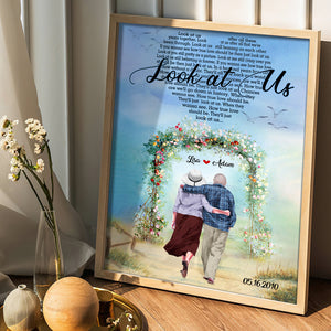 Look At Us Personalized Old Couple Canvas Print, Gift For Couple - Poster & Canvas - GoDuckee