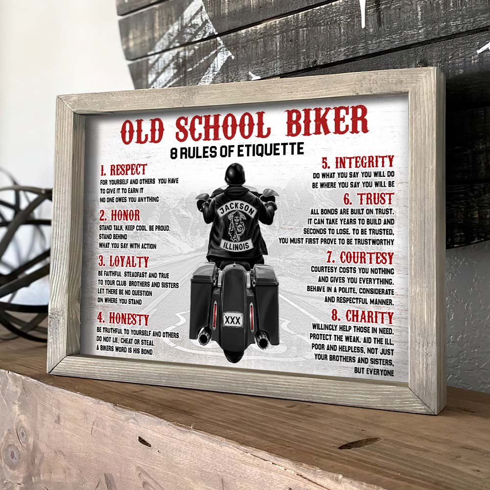 Old School Biker Canvas Poster - Poster & Canvas - GoDuckee