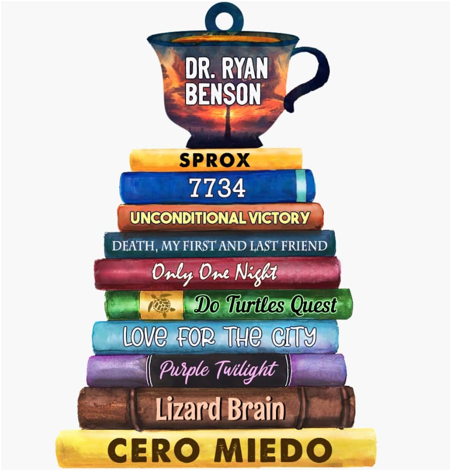 Bookstack for Elizabeth Benson - Christmas Ornament - Ornament - GoDuckee