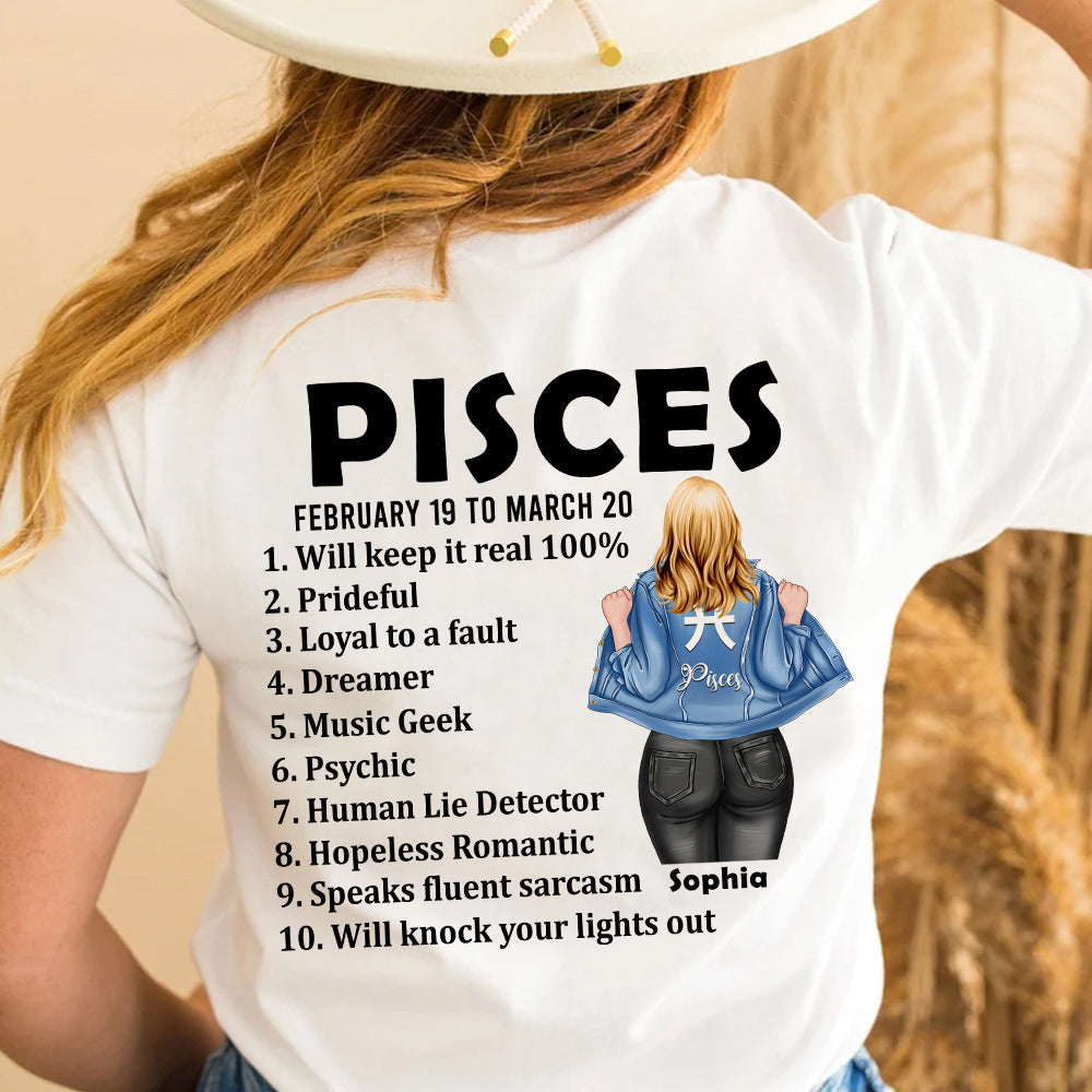 PISCES- Zodiac Girl Personalized Shirt, Gift For Her - Shirts - GoDuckee