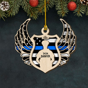 Fallen Police But Remember Forever - Personalized Police Badge Ornament - Gift for Police - Ornament - GoDuckee