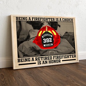 Personalized Firefighter Helmet Badge Poster - Being A Firefighter Is A Choice - Poster & Canvas - GoDuckee