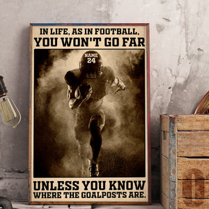 American Football In Life As In Football You Won’t Go Far Unless You Know Where The Goalposts Are Personalized Wall Art - Poster & Canvas - GoDuckee