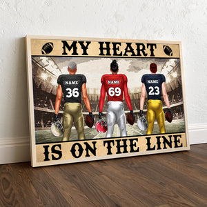 American Football My Heart Is On That Line Personalized Wall Art - Poster & Canvas - GoDuckee