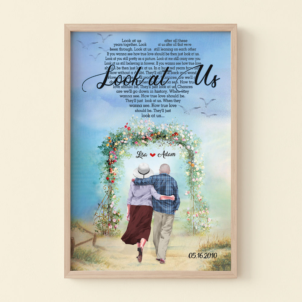 Look At Us Personalized Old Couple Canvas Print, Gift For Couple - Poster & Canvas - GoDuckee