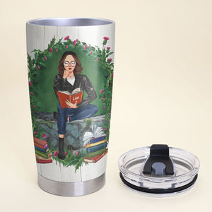 Personalized Reading Girl Tumbler Cup - All I Need Is Books - Tumbler Cup - GoDuckee