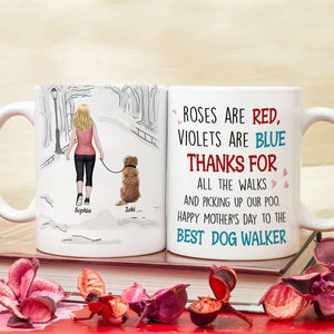 The Best Dog Walker, Dad Mom Pet Lover Personalized Coffee Mug White Mug, Gift For Dad Mom - Coffee Mug - GoDuckee