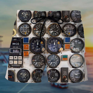 Personalized Pilot Hawaiian Shirt and Men Beach Shorts Aircraft Cockpit - Hawaiian Shirts - GoDuckee