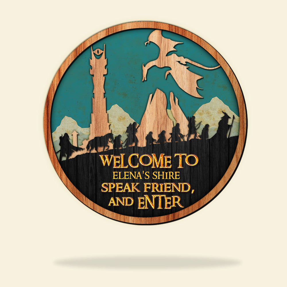 Speak Friend And Enter Personalized 3D 4-Layered Wood Art - Wood Sign - GoDuckee