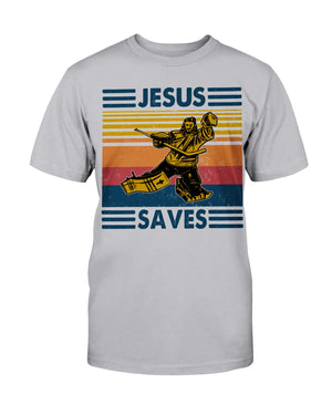 Retro Jesus Saves Hockey Shirts - Shirts - GoDuckee