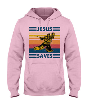 Retro Jesus Saves Hockey Shirts - Shirts - GoDuckee