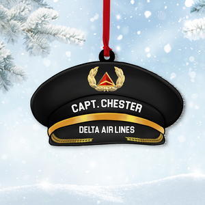 Pilot Hat Custom Shape Ornament, Personalized Christmas Ornament, Gift For Pilot - Ornament - GoDuckee