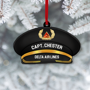 Pilot Hat Custom Shape Ornament, Personalized Christmas Ornament, Gift For Pilot - Ornament - GoDuckee
