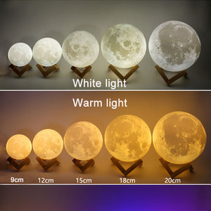 Custom Photo 3D Moon Lamp, Memory Gift For Family, Friends, Couples - Led Night Light - GoDuckee