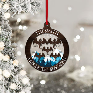 Personalized Dragon Family Ornament, Movie Lovers, Family Christmas Tree Decor - Ornament - GoDuckee