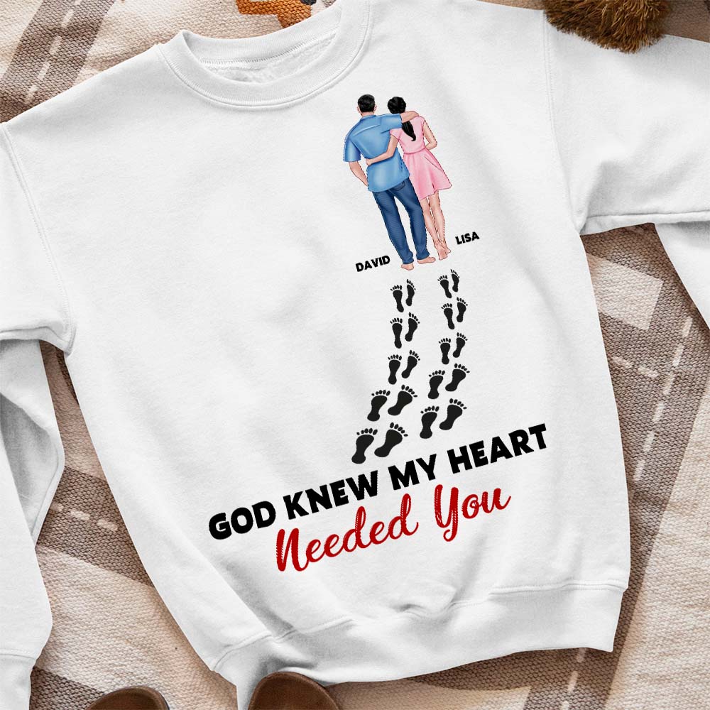 God Knew My Heart Needed You, Personalized Couple Walking Together Shirt - Shirts - GoDuckee