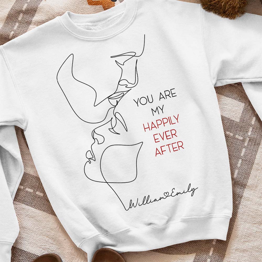 Personalized Couple Kissing Shirt, You Are My Happily Ever After - Shirts - GoDuckee