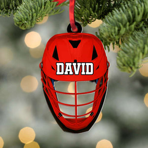 Lacrosse Helmet Personalized Christmas Ornament - Ornament - GoDuckee