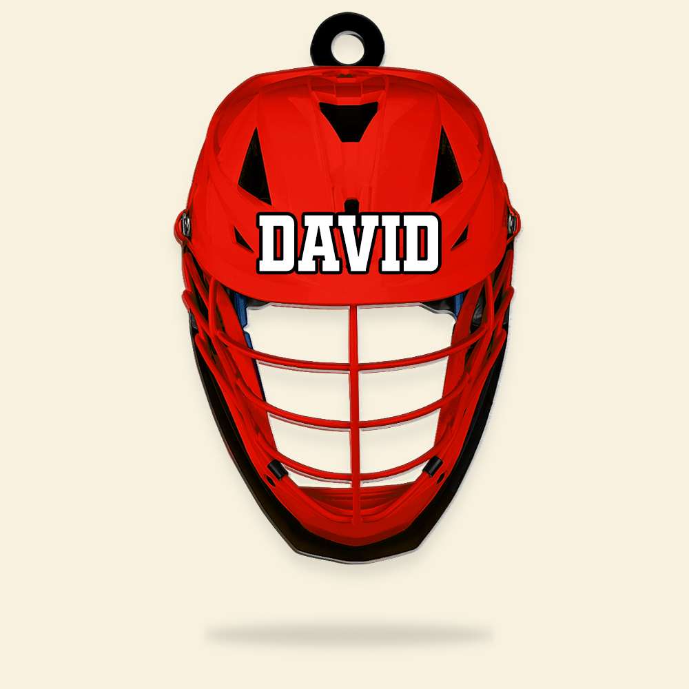 Lacrosse Helmet Personalized Christmas Ornament - Ornament - GoDuckee