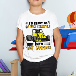 Personalized Youth Shirt For Kids, Back To Racing School, Ready to go full throttle into Custom Grade - Shirts - GoDuckee