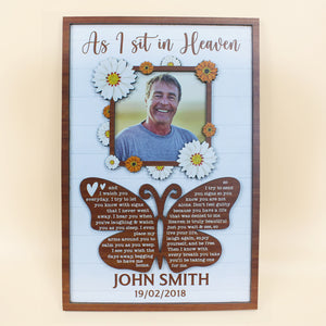 As I Sit In Heaven and I Watch You Everyday, Personalized 2 Layers Wood Sign, Memorial Gift - Wood Sign - GoDuckee