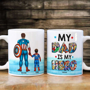 My Dad Is My Hero Personalized White Mug - Gift For Dad - Coffee Mug - GoDuckee