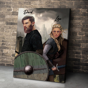 Custom Viking Show Canvas Poster Fighting Couple - Poster & Canvas - GoDuckee