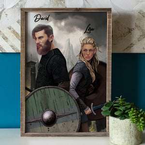 Custom Viking Show Canvas Poster Fighting Couple - Poster & Canvas - GoDuckee
